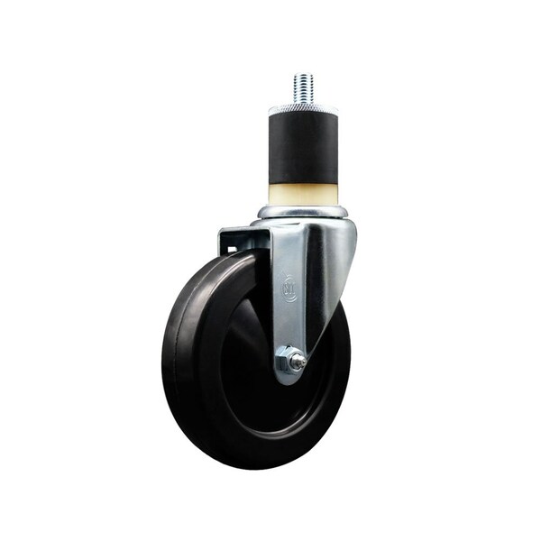 5'' Hard Rubber Wheel Swivel 1-7/8'' Expanding Stem Caster